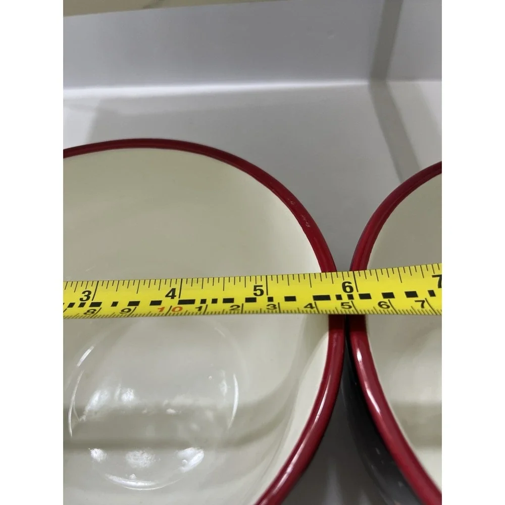 Christmas Snowman Bowls Ceramic Set Of 4 Black Background Multicolor 3.75x5.5